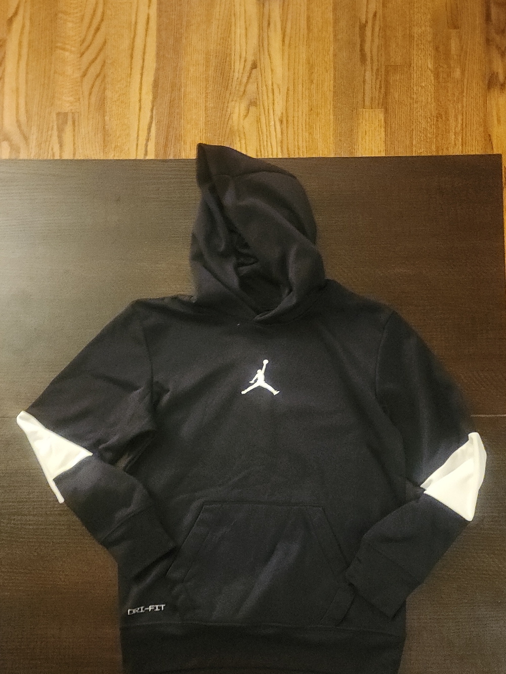 Jordan Black Hoodie with White Jumpman and Sleeve Panels